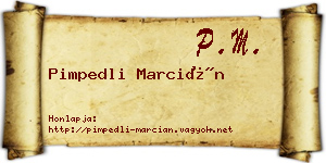 Pimpedli Marcián névjegykártya